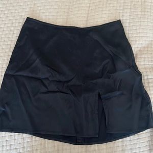 Reformation kiara black silk mini skirt